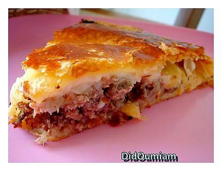 recette tourte au boeuf et au jambon