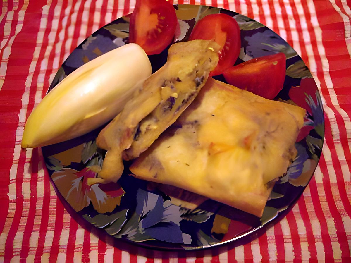 recette Mille - feuilles de pommes au fromage de chèvre