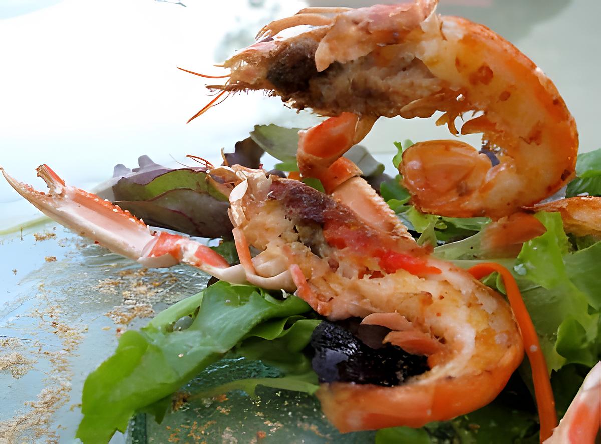 recette langoustines parfumées sésame.