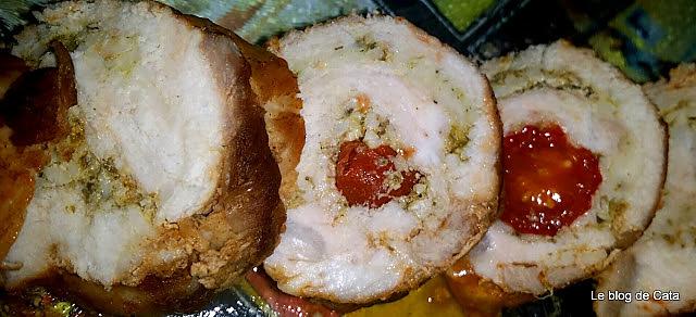 recette Roulade de porc au pesto et tomates cerises