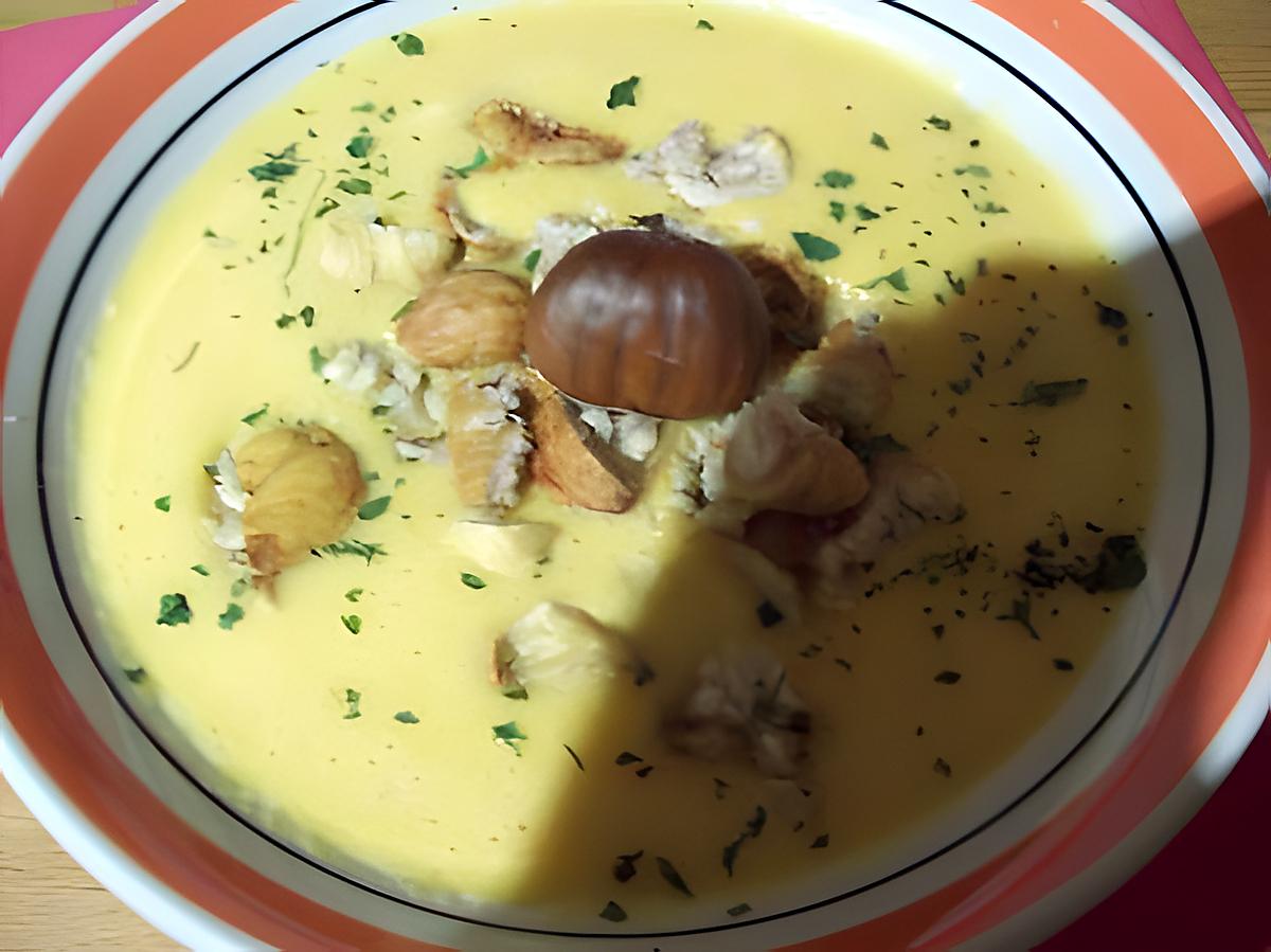 recette Velouté Crèmeux au potiron et  aux châtaignes