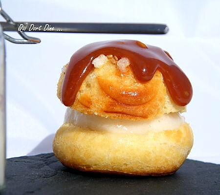 recette Ooo Profiteroles à la pomme , caramel et chantilly au Cidre ooO