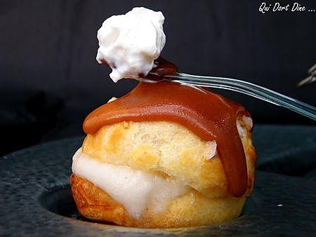 recette Ooo Profiteroles à la pomme , caramel et chantilly au Cidre ooO