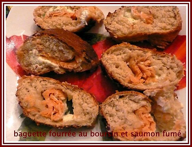 recette baguette fourrée au boursin et saumon fumé