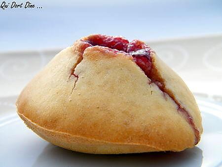 recette Madeleines à la confiture de framboises