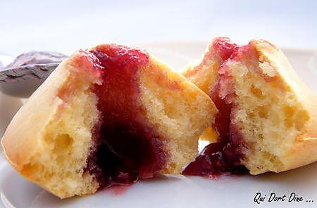 recette Madeleines à la confiture de framboises