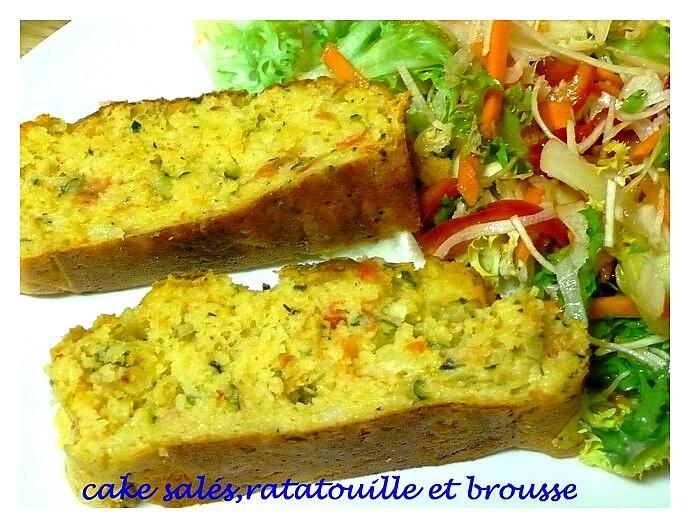 recette cakes salés,ratatouille et brousse