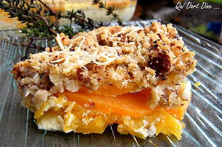 recette Ooo Gratin de courge butternut & patate douce aux noisettes ooO