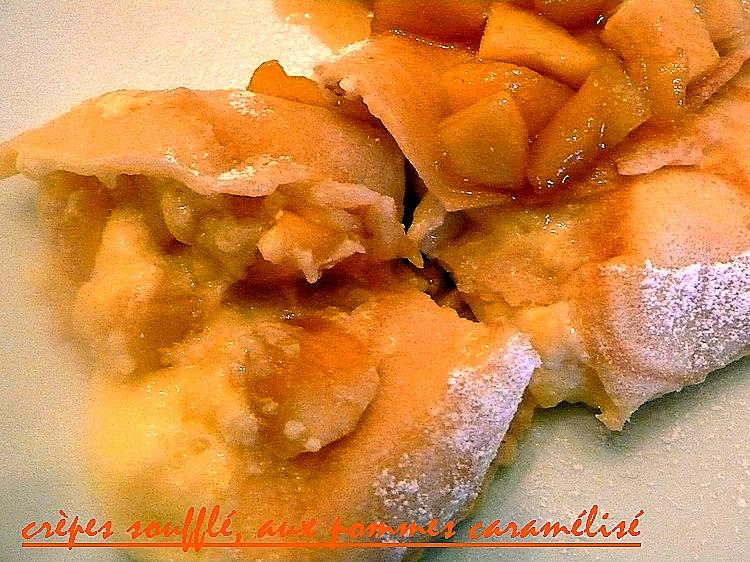 recette crèpes soufflé, aux pommes caramélisé