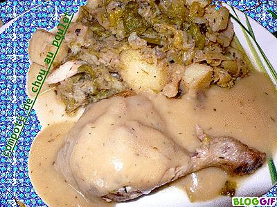 recette compoté de chou au poulet