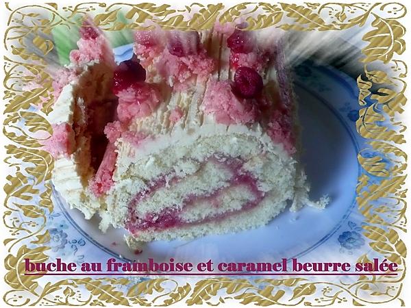 recette buche au framboise et caramel beurre salé