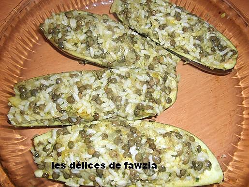 recette Aubergines farcies aux lentilles