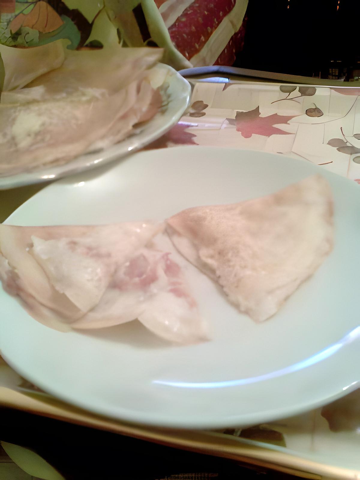 recette CREPES FARCIES AU JAMBON DE DINDE FUME