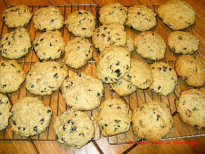 recette Biscuits à l'avoine et raisins sec ( pépittes de chocolat )