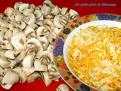 recette Champignons gratiner à l'ail