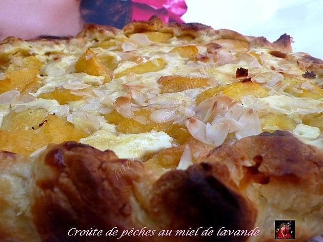 recette croute de pèche au miel de lavande