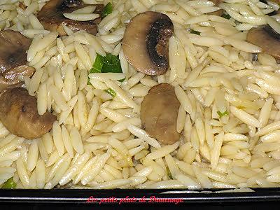 recette Orzo aux champignons