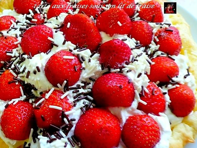 recette tarte aux fraises sur son lit de crème