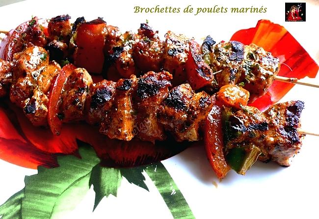 recette Brochettes de poulets marinés