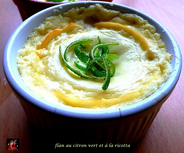 recette flan au citron vert et à la ricotta