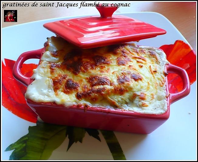 recette gratinés de st jacques flambé au cognac