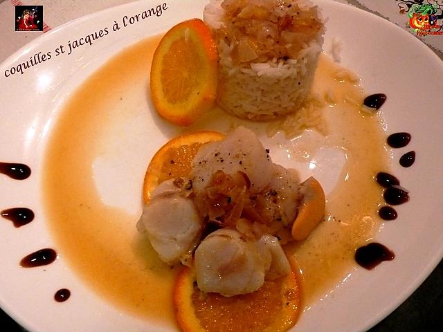 recette Coquilles st Jacques flambé au grand marnier, et à l’orange