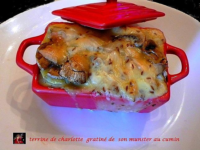 recette terrine charlotte gratiné de son munster au cumin