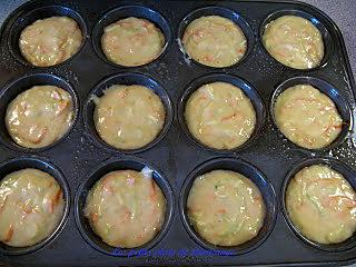 recette Muffins aux zucchinnis ,carottes et compote de pommes et poires