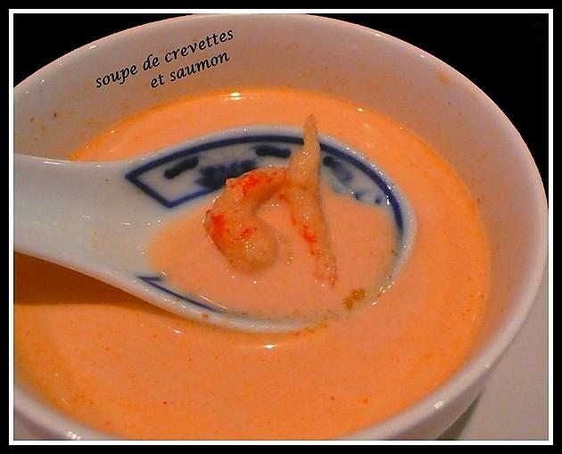 recette Soupe de crevettes et saumon