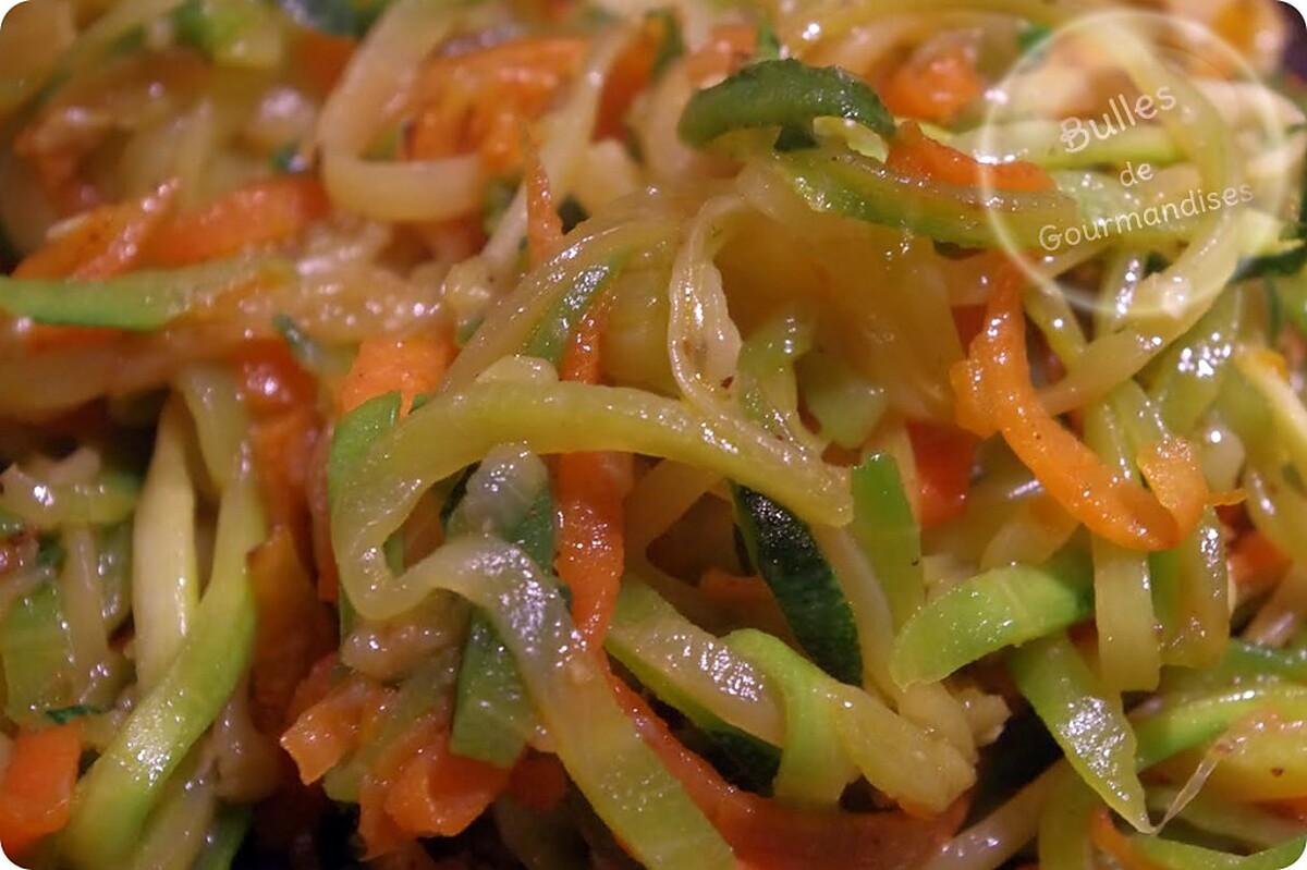 recette Saint-Jacques à l’huile de truffe sur nid de spaghettis de légumes…