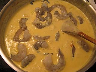 recette Pétoncles et crevettes à la crème et carry