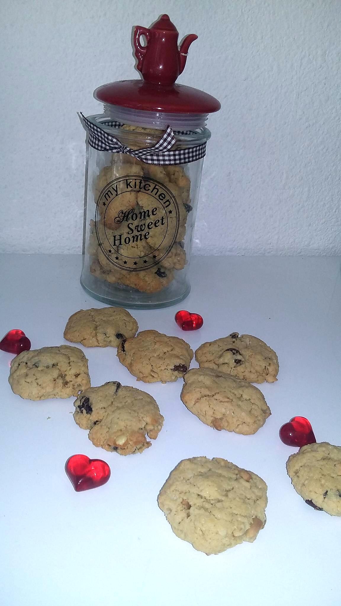 recette Cookies beurre de cacahuète raisin sec noix de coco