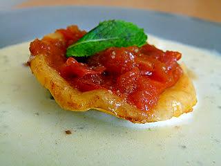 recette Tatin de tomates et sa nage aux échalotes