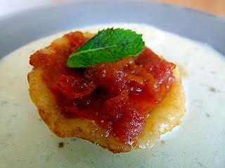 recette Tatin de tomates et sa nage aux échalotes