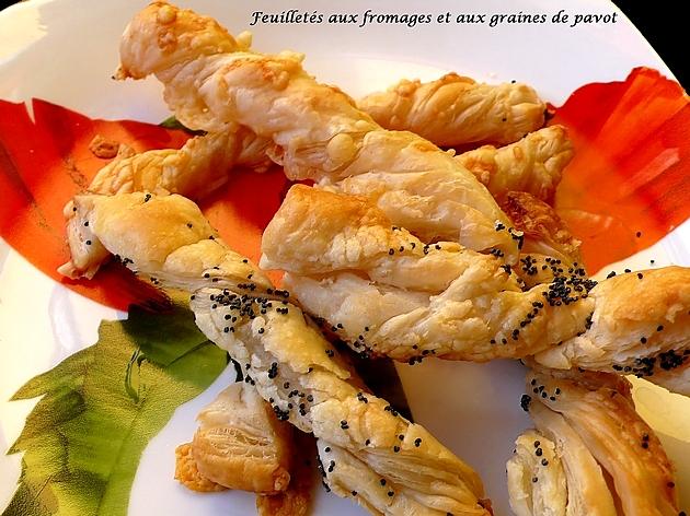 recette feuilletés aux fromages et aux graine de pavot