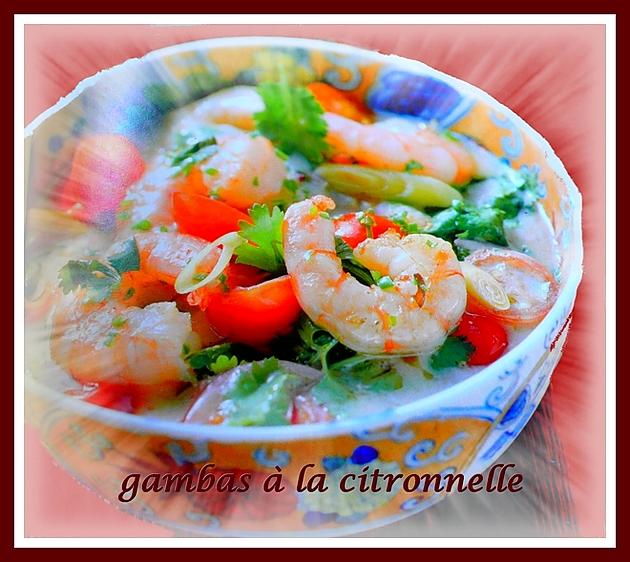 recette Gambas à la citronnelle