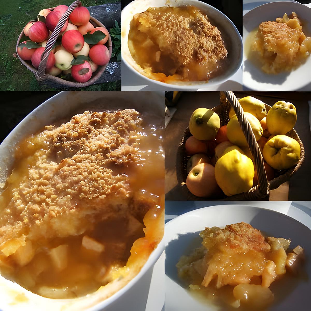 recette Crumble pommes-coings au cidre