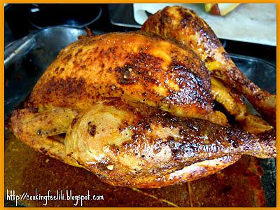 recette Poulet rôti comme en rotisserie (à la moutarde et à l'ail)