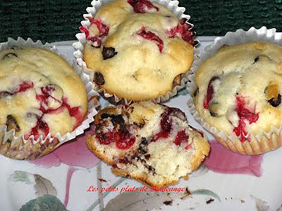 recette Muffins aux canneberges, orange et chocolat