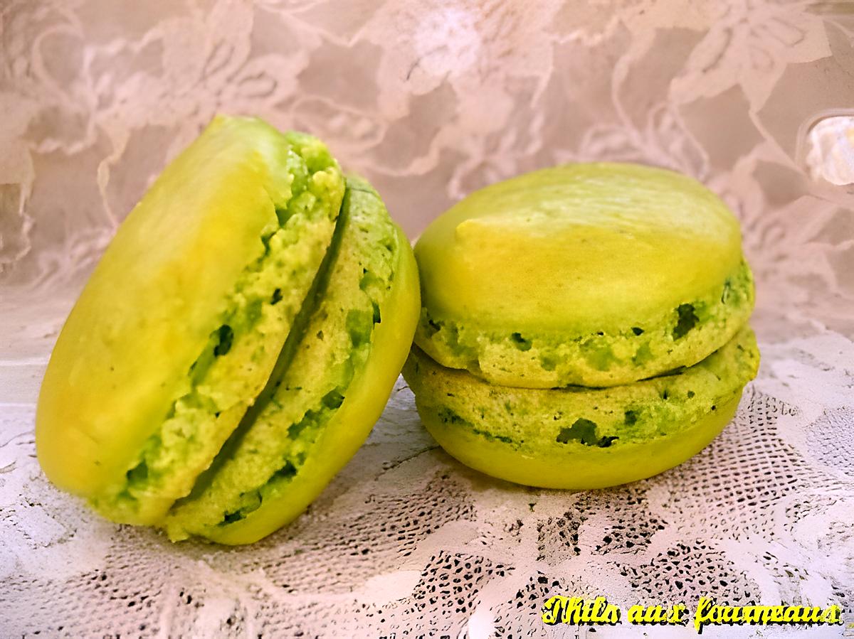 recette Macarons fourrés au citron & au basilic