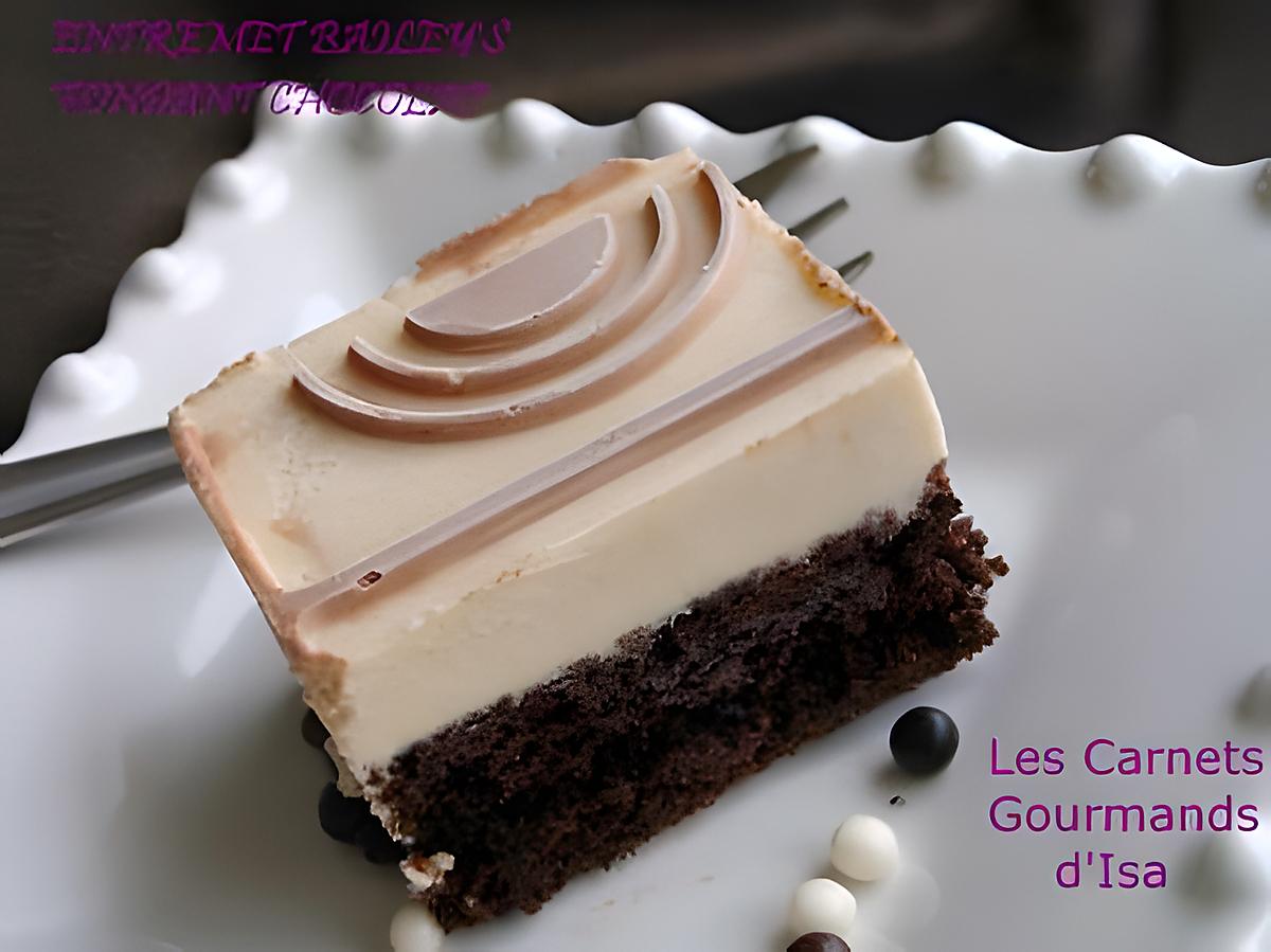 recette ENREMET BAILEY'S SUR FONDANT AU CHOCOLAT