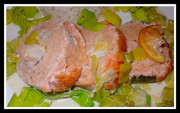 recette Galantine de saumon aux fondues de poireaux