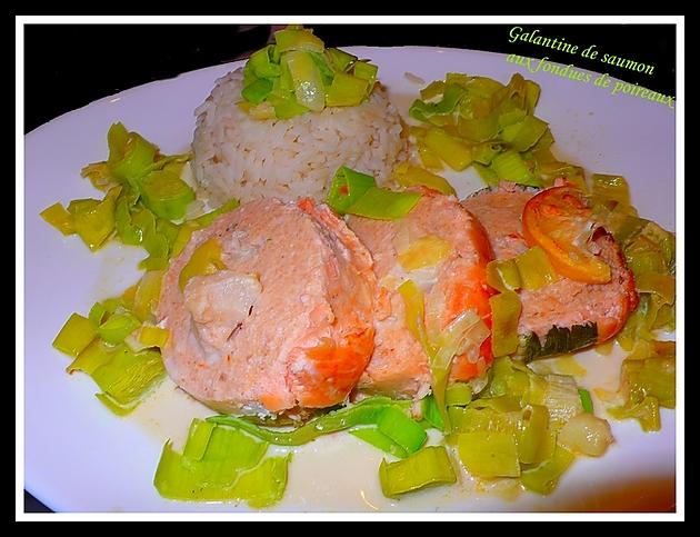 recette Galantine de saumon aux fondues de poireaux