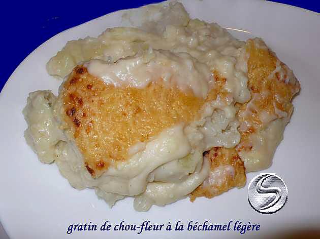 recette Gratin de chou fleur à la béchamel légère