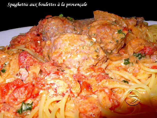 recette Spaghettis aux boulettes à la provençale