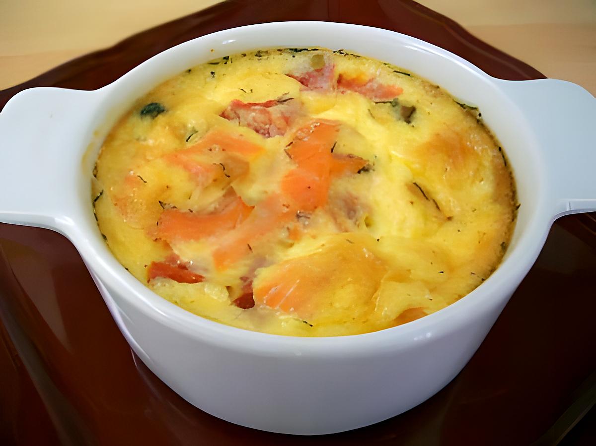 recette clafoutis au saumon fumé-féta & tomate