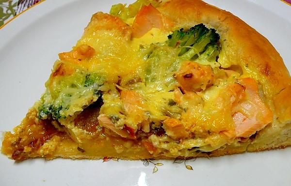 recette Quiche au saumon, brocolis et boursin