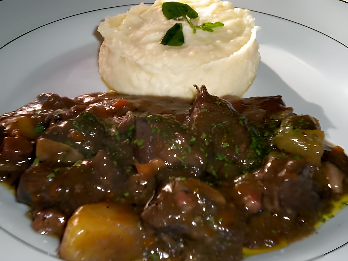 recette Boeuf bourguignon et sa purée de pomme de terre