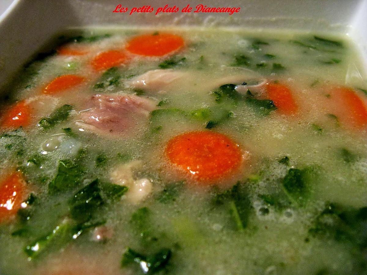 recette Soupe au poulet et choux frisé ( kale )