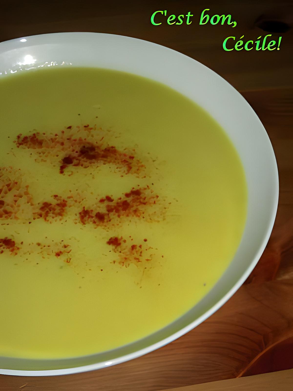 recette Potage aux courgettes et lentilles corail avec une petite touche d'exotisme...